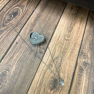 Pewter Love Necklace Box and Brooch Set‎